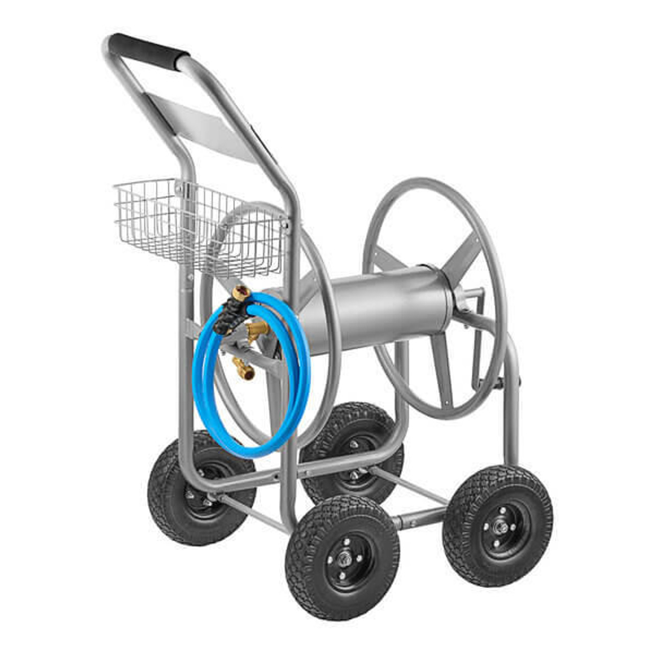 Industrial-Grade Garden Hose Reel Cart for Effortless Lawn and Garden Maintenance