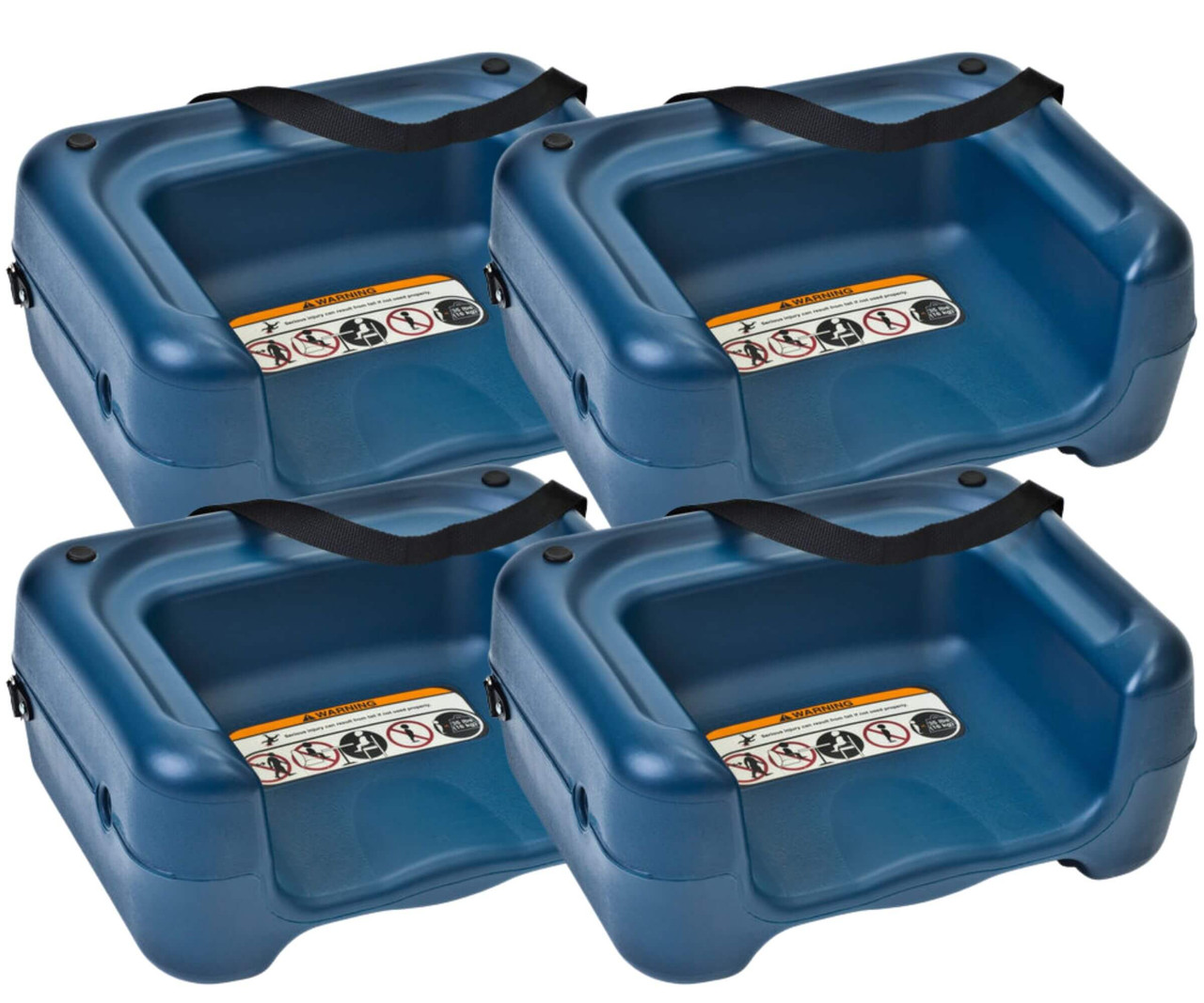 Koala Kare KB855-04S Blue Plastic Booster Seat with Safety Strap - Dual Height - 4/Pack- CHICKEN PIECES