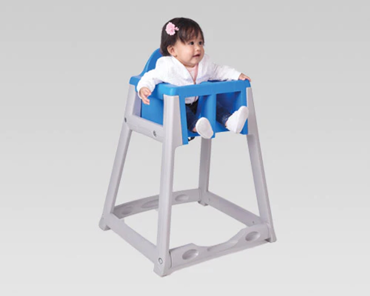 Koala Kare KidSitter Grey Assembled Convertible Plastic High Chair with Blue Seat - Comfortable and Stylish Dining- CHICKEN PIECES