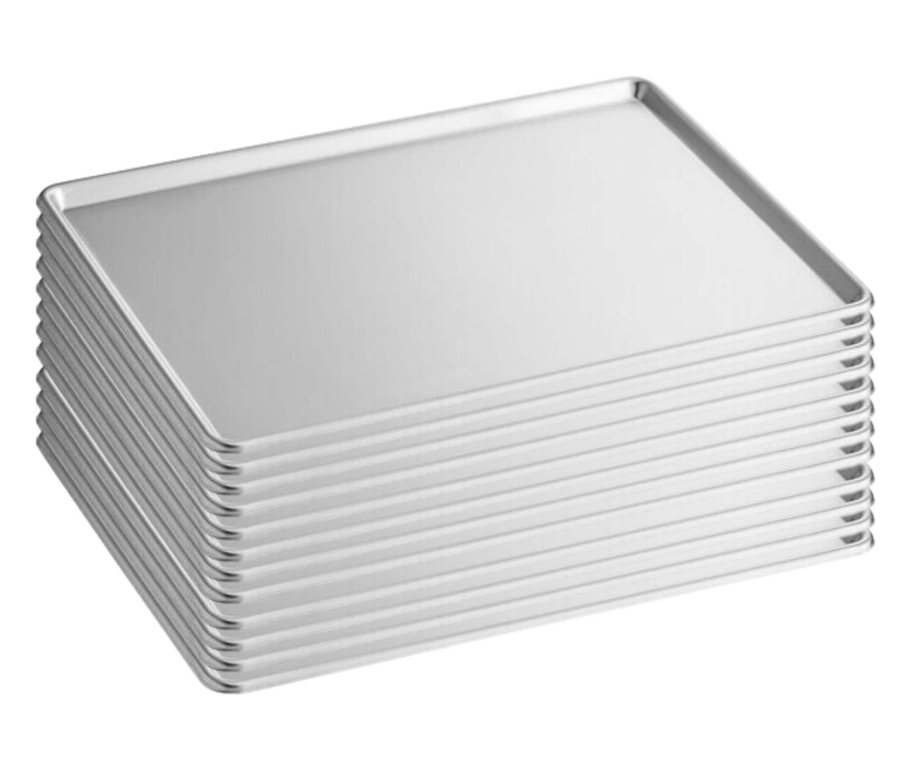 CP Full Size NSF 20 Gauge 18" x 26" Open Bead Rim Stainless Steel Bun Pan / Sheet Pan (12/Case)- CHICKEN PIECES