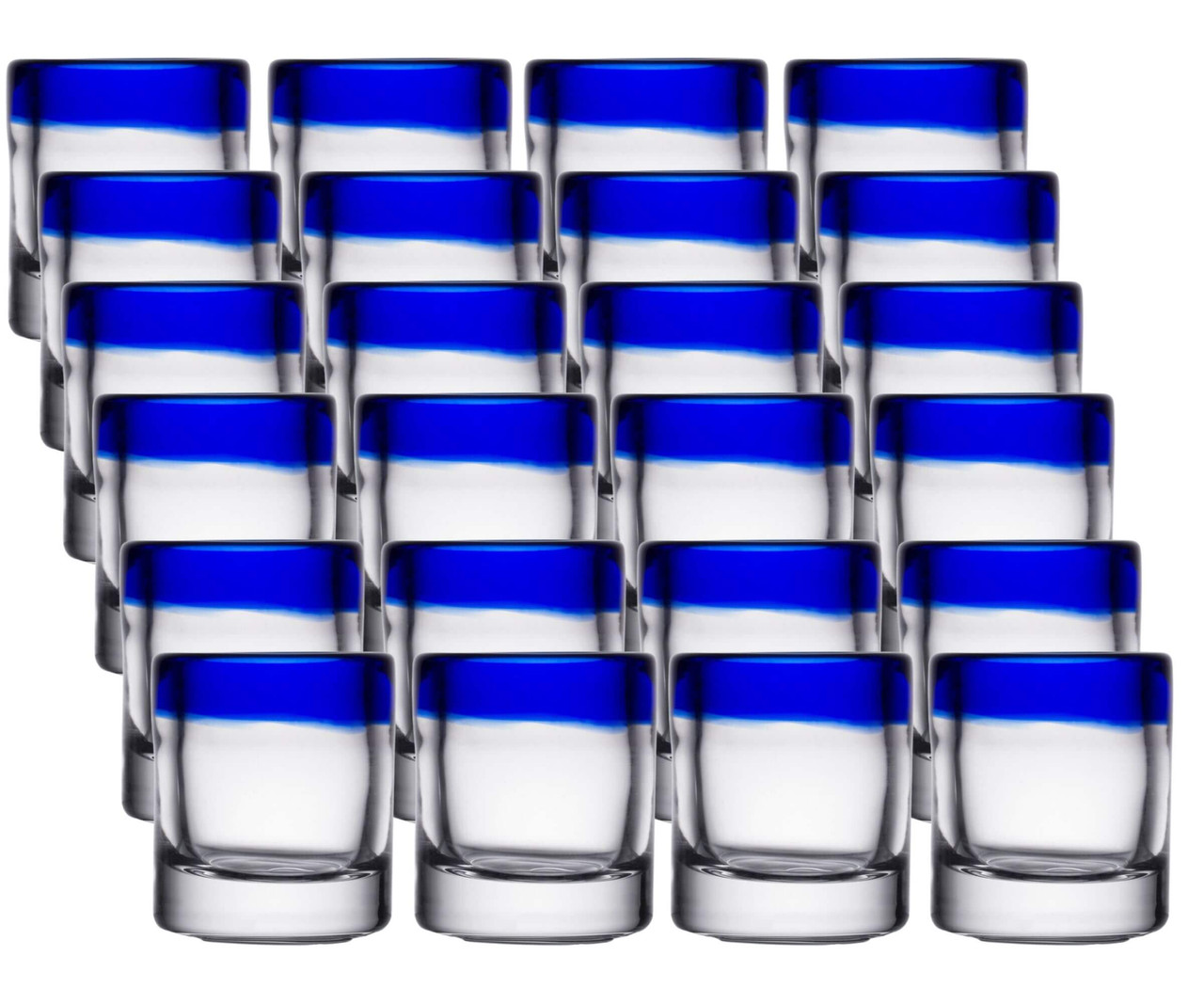 Libbey Aruba 2.5 oz. Cobalt Accent Shot Glass Set - 24/Case-Chicken Pieces