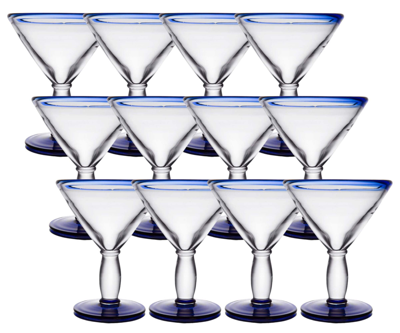 Libbey Aruba 10 oz. Cobalt Splash Martini Glass Set - 12/Case-Chicken Pieces