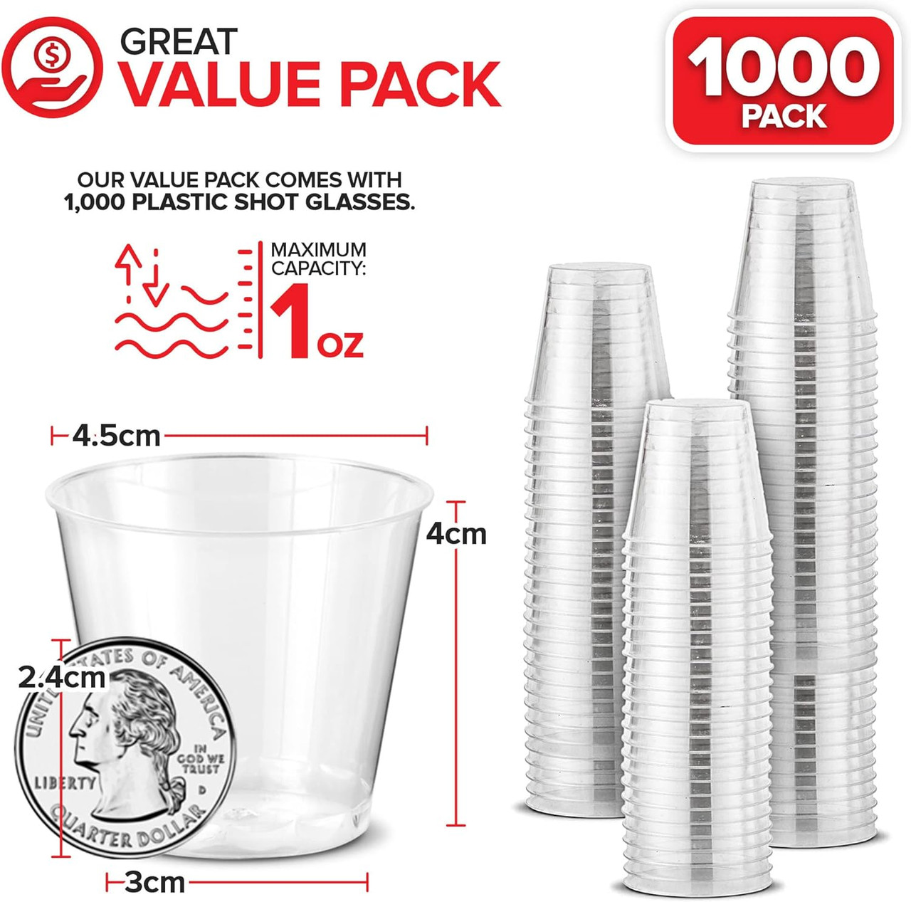 CP 1 oz. Clear Plastic Shot Glass - 2500/Case | Cheers to Shots in Convenient Disposable Style!-Chicken Pieces