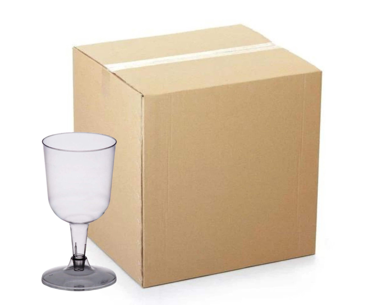 CP 5 oz. Heavy Weight Clear 2-Piece Plastic Wine Goblet - 360/Case | Sip Wine in Style with 2-Piece Goblets-Chicken Pieces