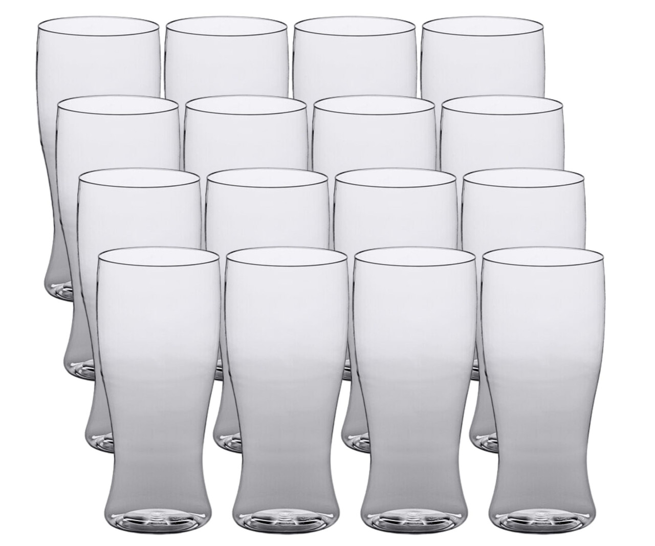 CP 12-16 oz. Heavy Weight Clear Plastic Pilsner Glass - 16/Pack | Enjoy Your Pilsners with Sturdy Plastic Glasses-Chicken Pieces
