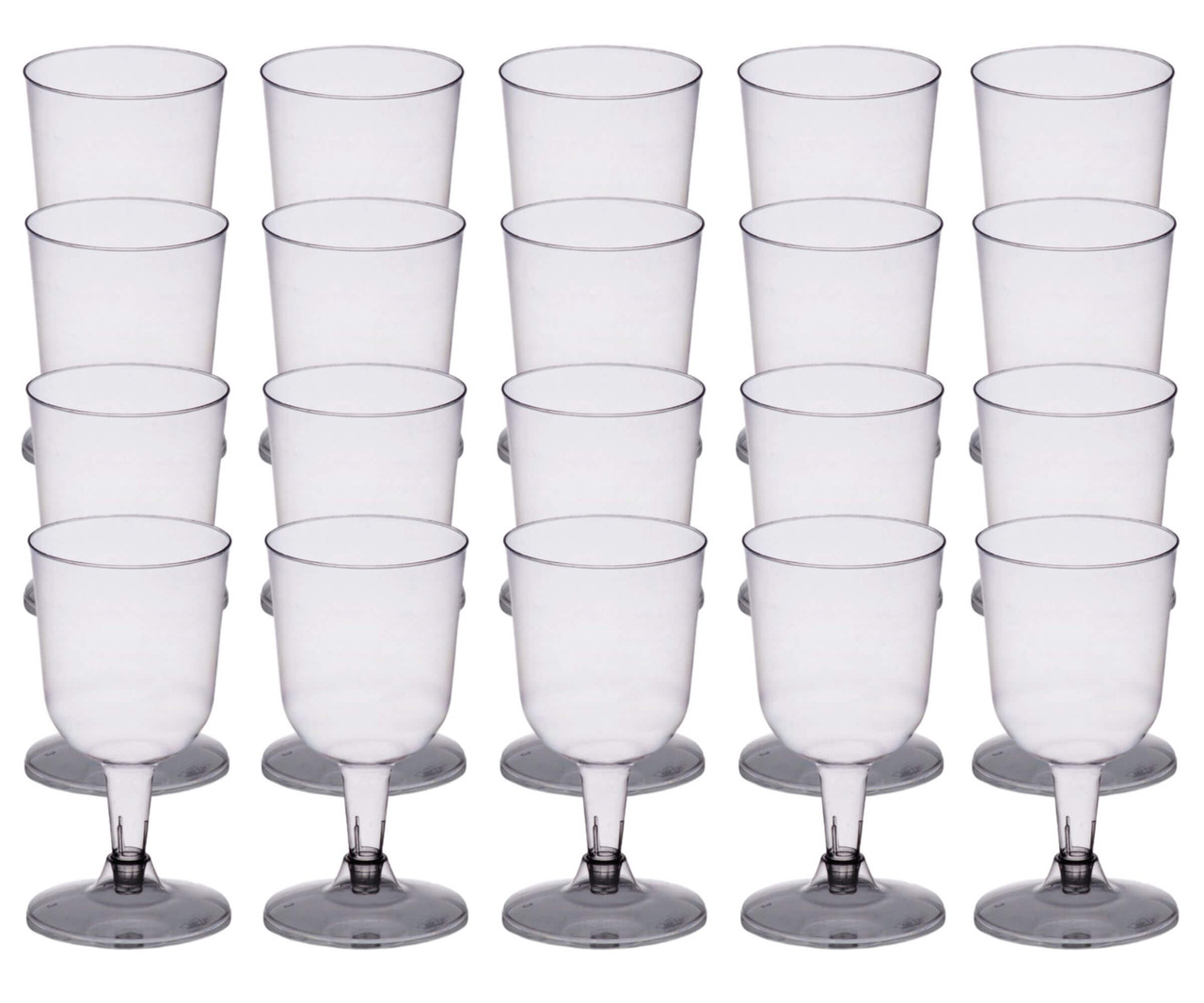 CP 5 oz. Heavy Weight Clear 2-Piece Plastic Wine Goblet - 20/Pack | Sip Wine Elegantly in Two-Piece Plastic Goblets- CHICKEN PIECES