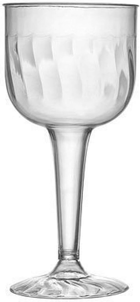 Fineline Flairware 8 oz. Clear 1 Piece Plastic Wine Goblet - 96/Case