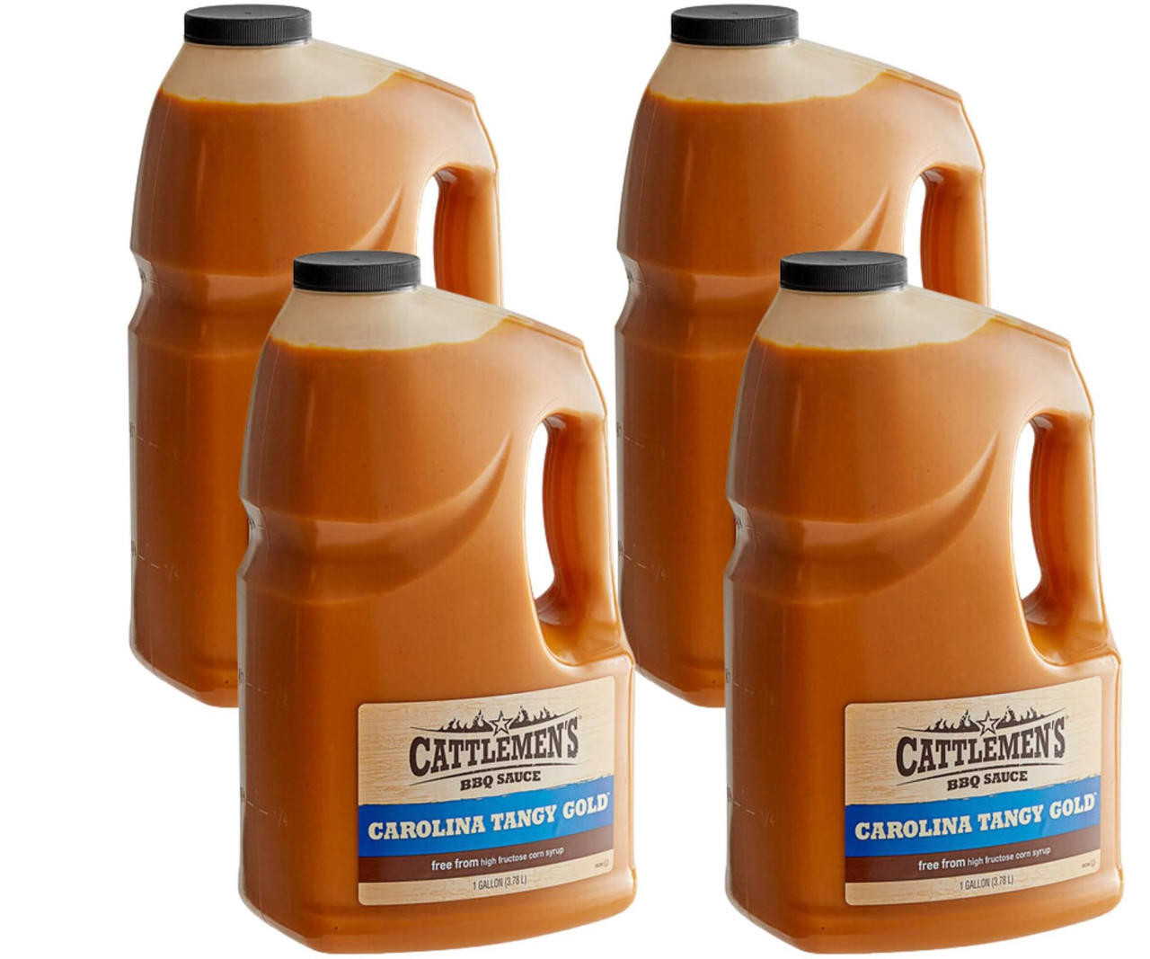  Cattlemen's 1 Gallon Carolina Tangy Gold BBQ Sauce - 4/Case | Mustard-Based Delight in Bulk 
