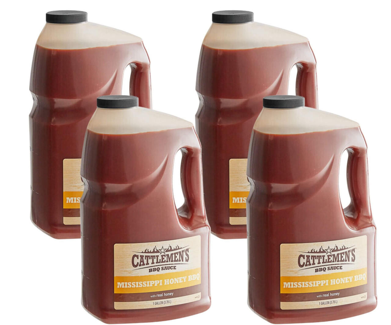  Cattlemen's 1 Gallon Mississippi Honey BBQ Sauce - 4/Case | Sweet and Smoky Southern Delight in Bulk 