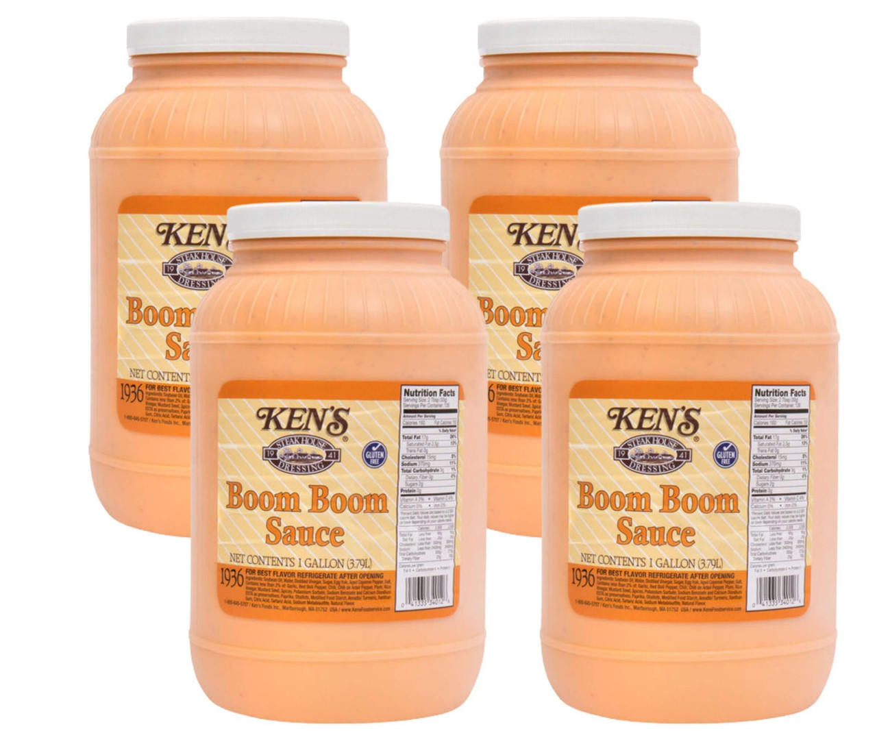  Ken's Foods 1 Gallon Boom Boom Sauce - 4/Case | Explosive Flavor for Culinary Adventures 