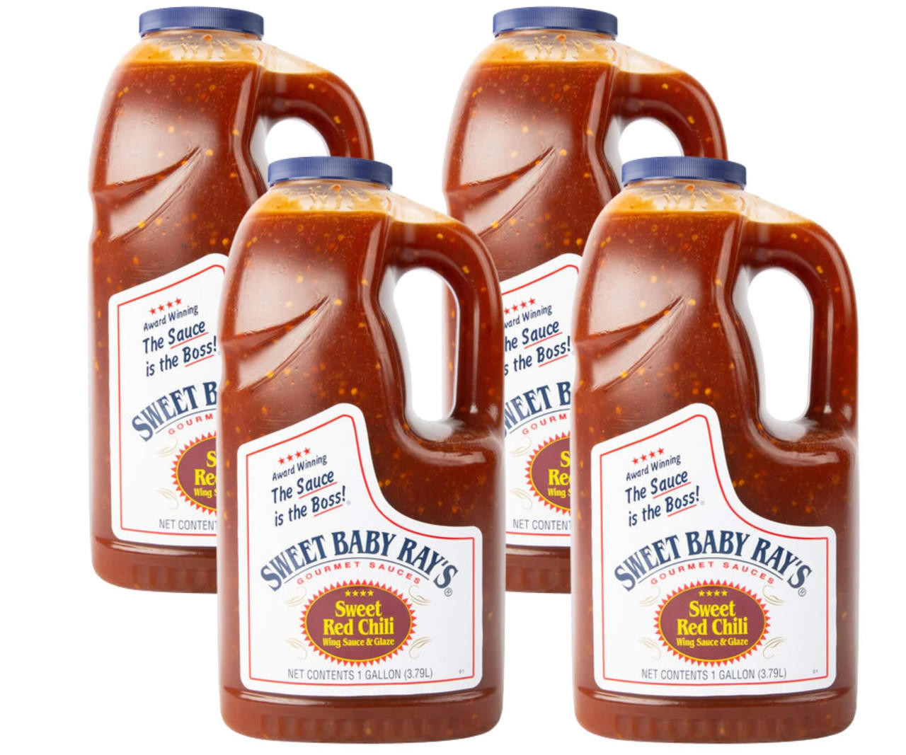  Sweet Baby Ray's 1 Gallon Sweet Red Chili Pepper Wing Sauce and Glaze - 4/Case | Irresistible Fusion of Sweet and Spicy 