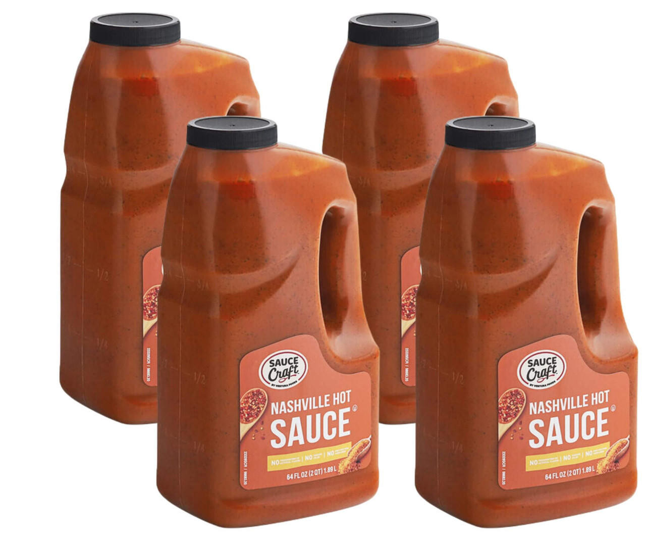  Sauce Craft Nashville Hot Sauce 0.5 Gallon - 4/Case | Spicy and Fiery Delight in Bulk 