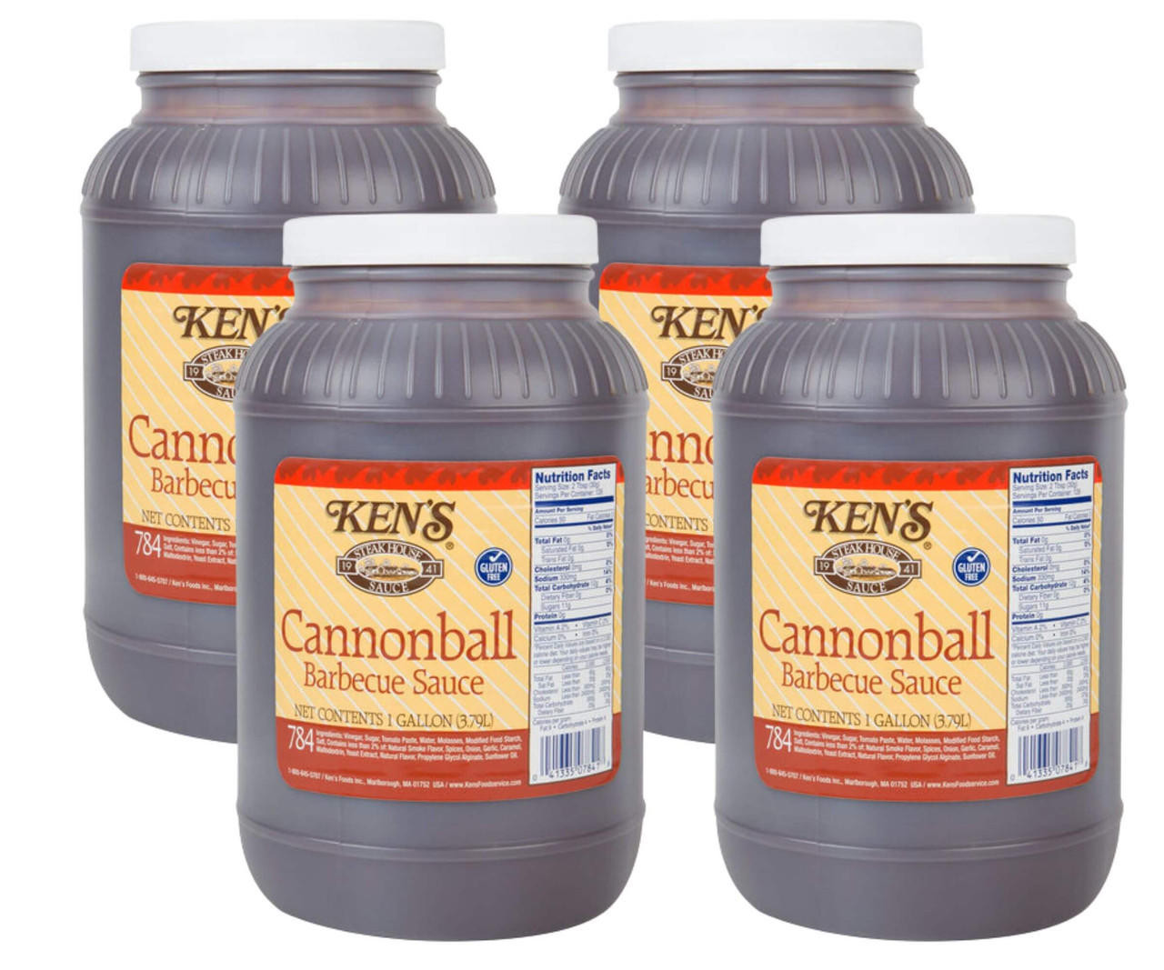 Ken's Foods Ken's 1 Gallon Cannonball BBQ Sauce - 4/Case | Flavorful Bulk Option for BBQ Enthusiasts 