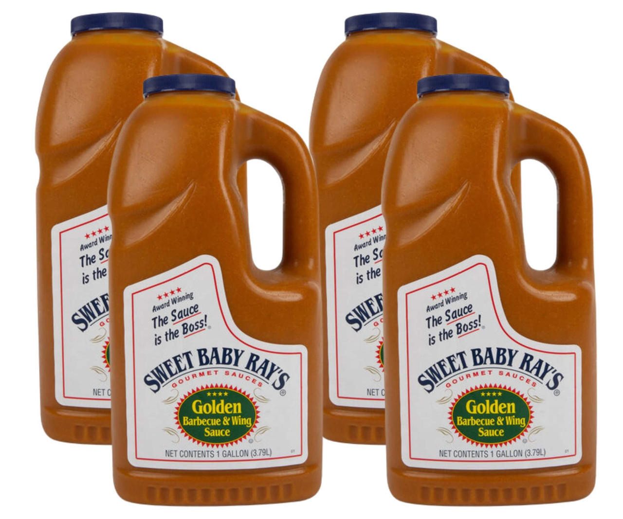  Sweet Baby Ray's 1 Gallon Golden BBQ & Wing Sauce - 4/Case | Sweet and Tangy Delight in Bulk 