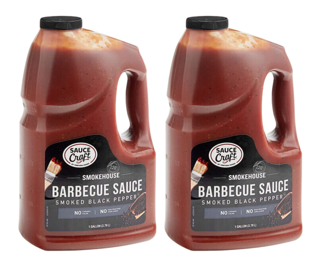  Sauce Craft Smoked Black Pepper BBQ Sauce 1 Gallon - 2/Case | Savory Pepper Infusion in Bulk 