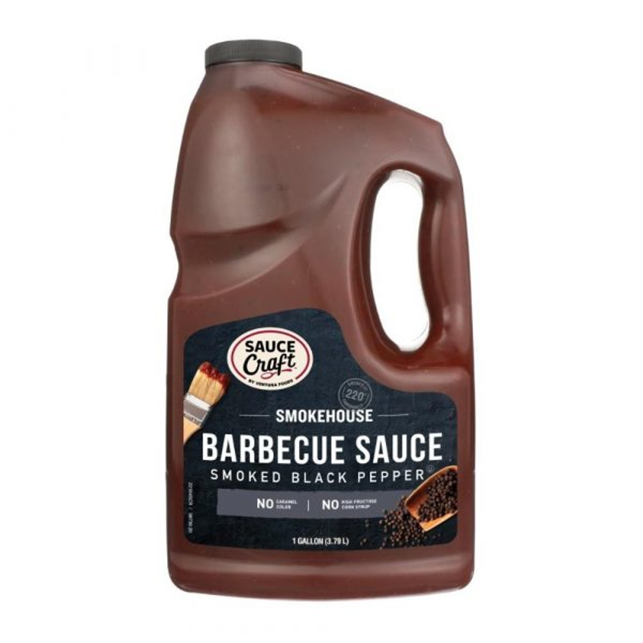Sauce Craft Smoked Black Pepper BBQ Sauce 1 Gallon - 2/Case | Savory Pepper Infusion in Bulk
