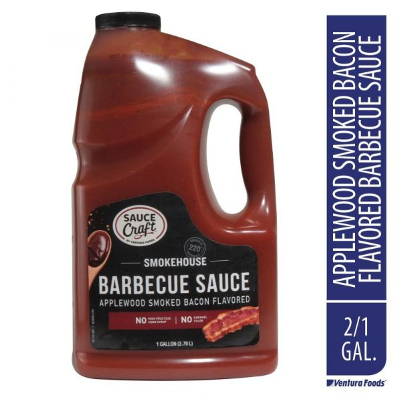 Sauce Craft Applewood Smoked Bacon BBQ Sauce 1 Gallon - 2/Case | Savory Delight in Bulk