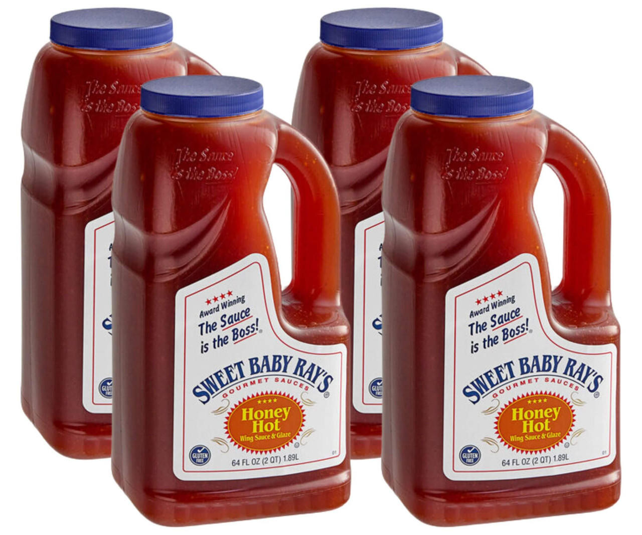  Sweet Baby Ray's Hot Honey Wing Sauce and Glaze 0.5 Gallon - 4/Case | Spicy-Sweet Wing Perfection 