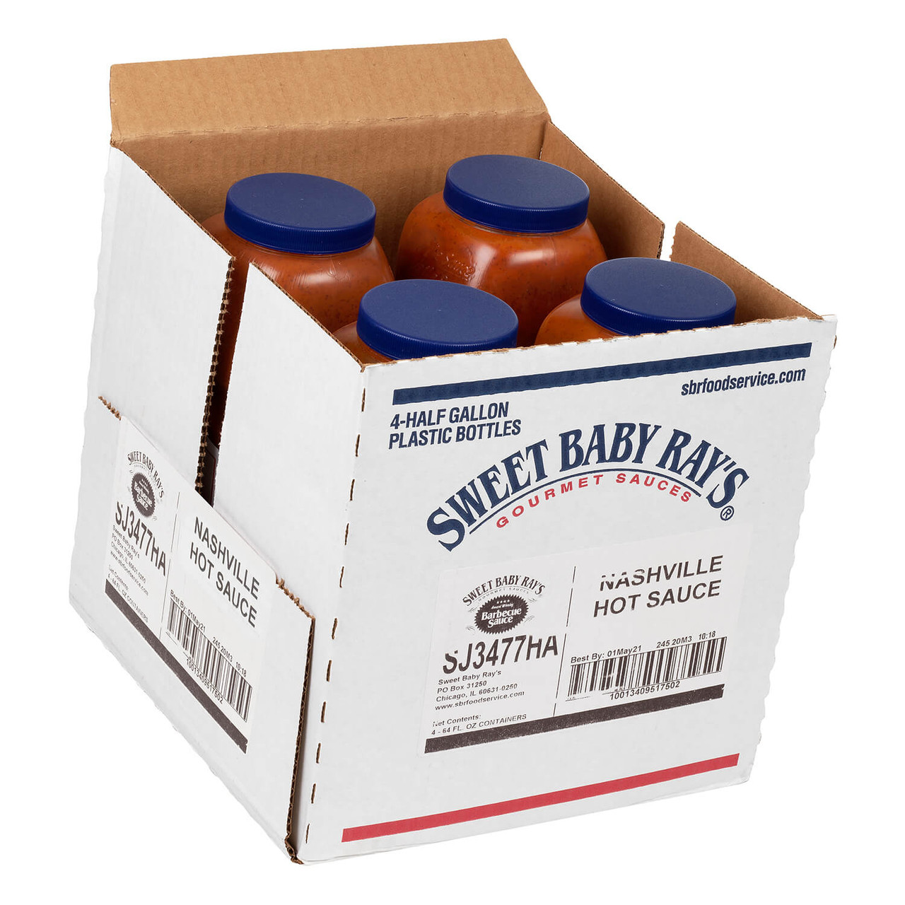 Sweet Baby Ray's Nashville Hot Sauce 0.5 Gallon - 4/Case | Fiery Flavor Infusion for Culinary Excellence