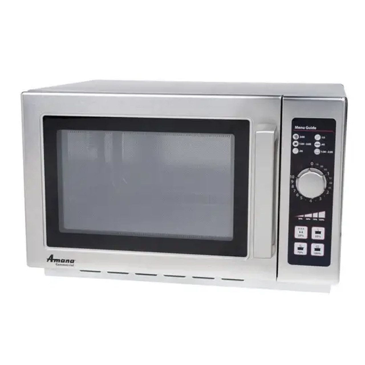 Amana Medium Volume Stainless Steel Commercial Microwave - 120V, 1000W | Efficient Cooking Solution for Your Kitchen