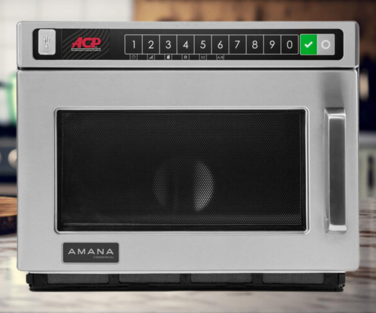 Amana Heavy-Duty Stainless Steel Commercial Microwave - 208/240V, 1800W | High-Performance Cooking for Professional Kitchens