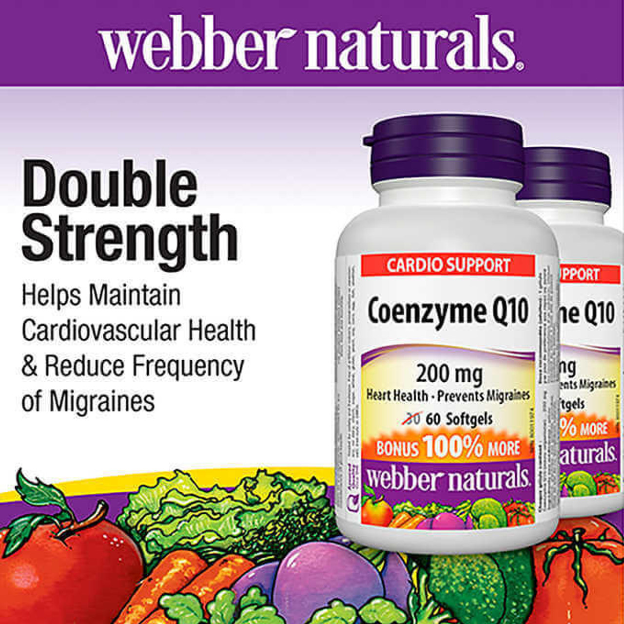 webber naturals Webber Naturals CoQ10 200mg Softgels - 120 Count (2 x 60) | Heart Health 