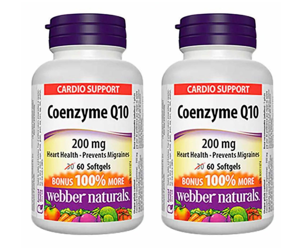 webber naturals Webber Naturals CoQ10 200mg Softgels - 120 Count (2 x 60) | Heart Health 