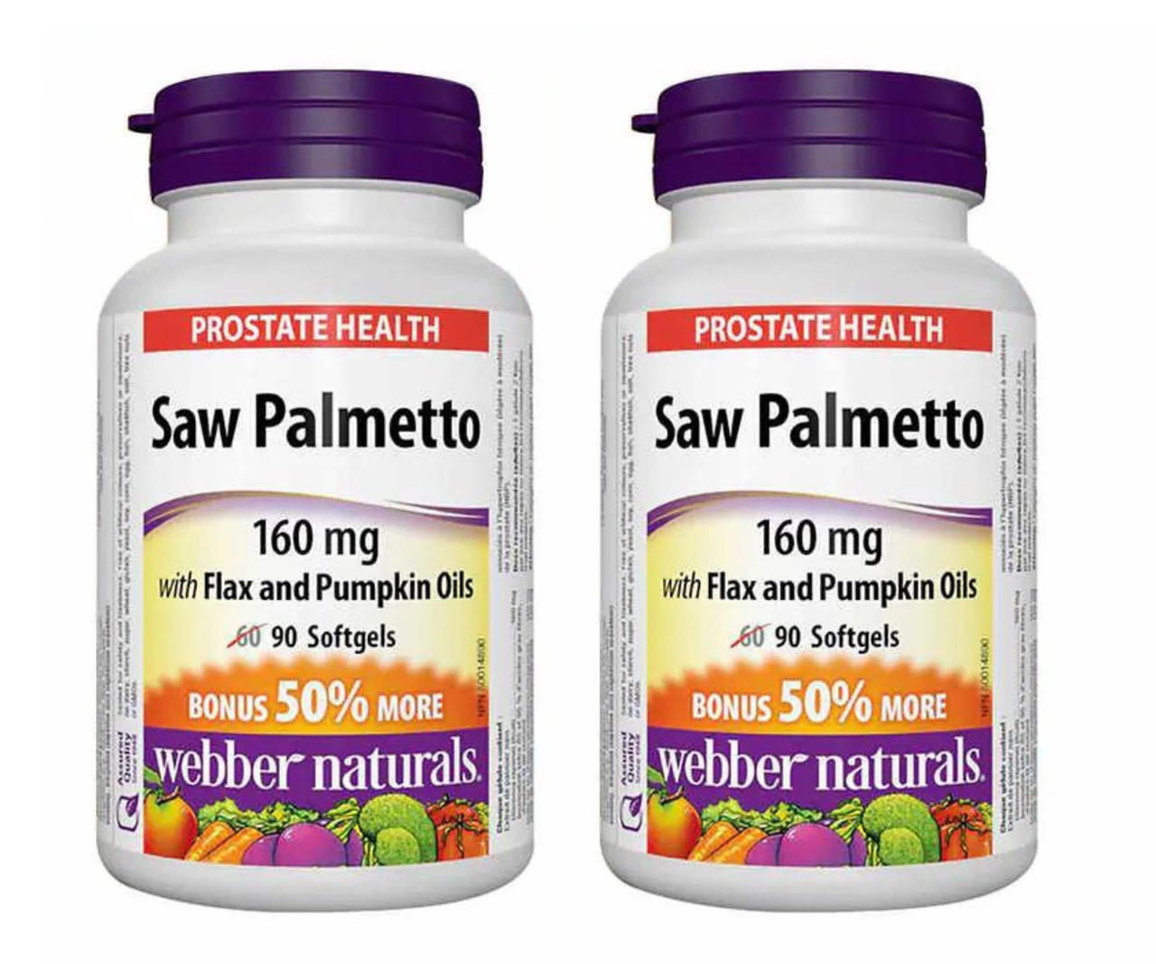 webber naturals Webber Naturals Saw Palmetto Extract 160mg - 2 x 90 Softgels | Prostate Health Support 