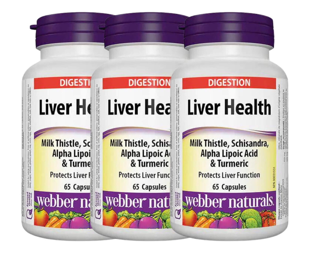 Webber Naturals Liver Health Capsules - 65-count, 3-pack | Comprehensive Liver Support-Chicken Pieces