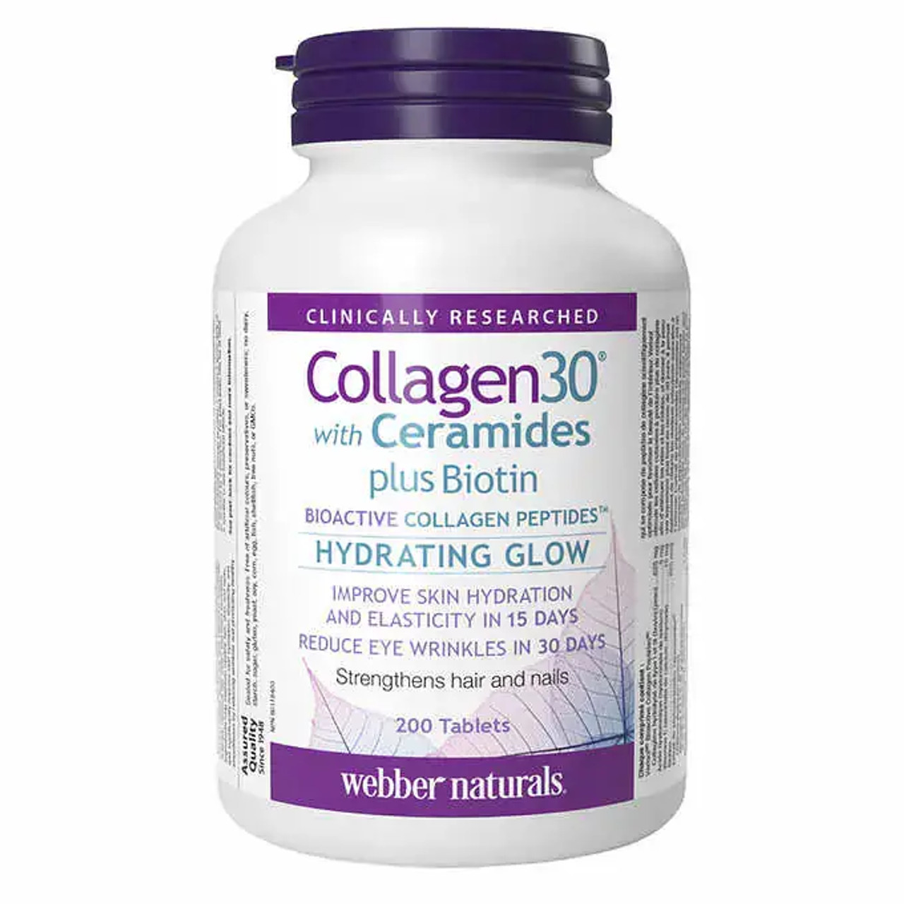 Webber Naturals Collagen30 with Ceramides plus Biotin - 200 Tablets | Skin & Hair Nourishment-Chicken Pieces