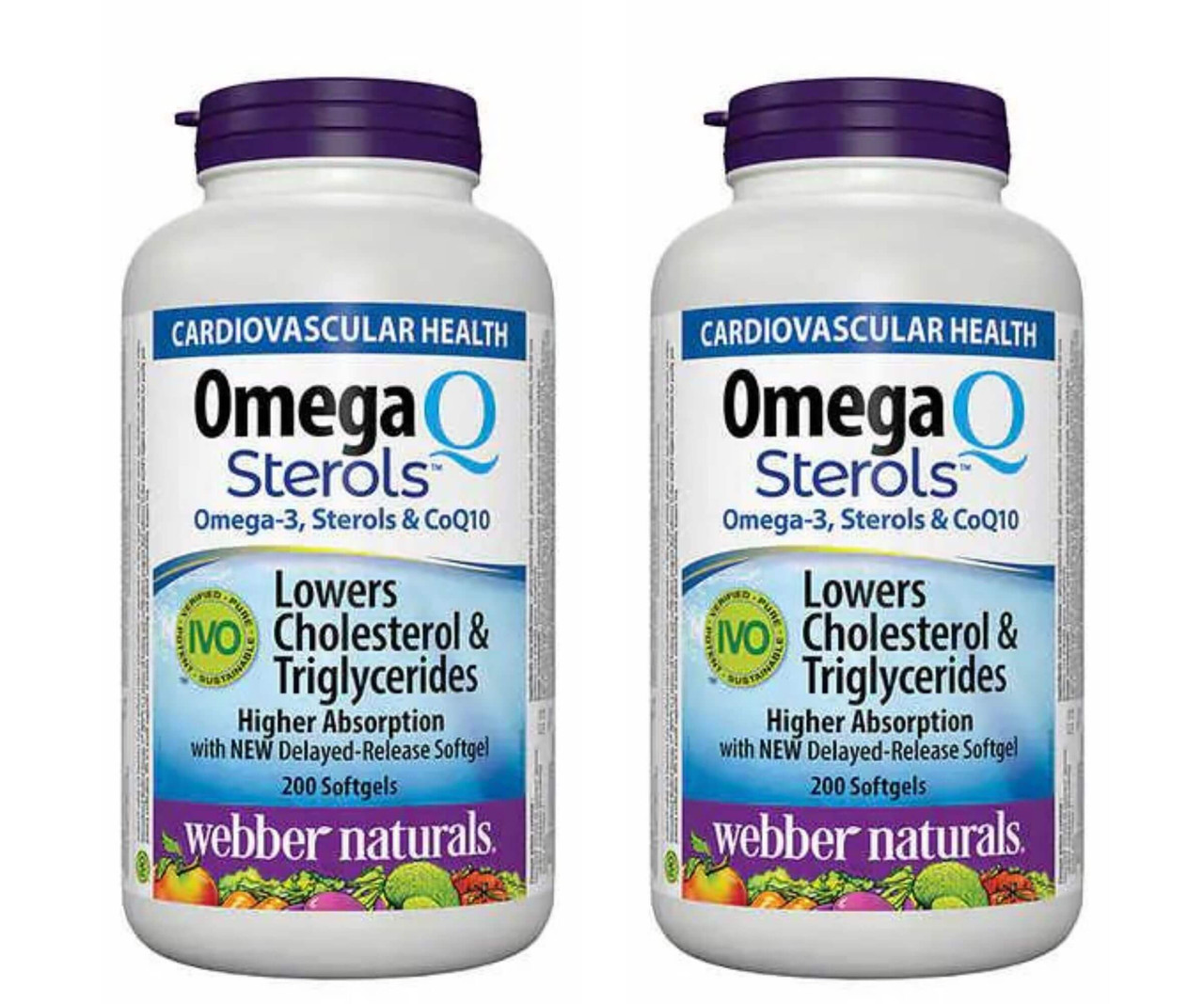 Webber Naturals Omega-3 & CoQ10 with Plant Sterols - 2 x 200 Softgels | Heart Health Support-Chicken Pieces