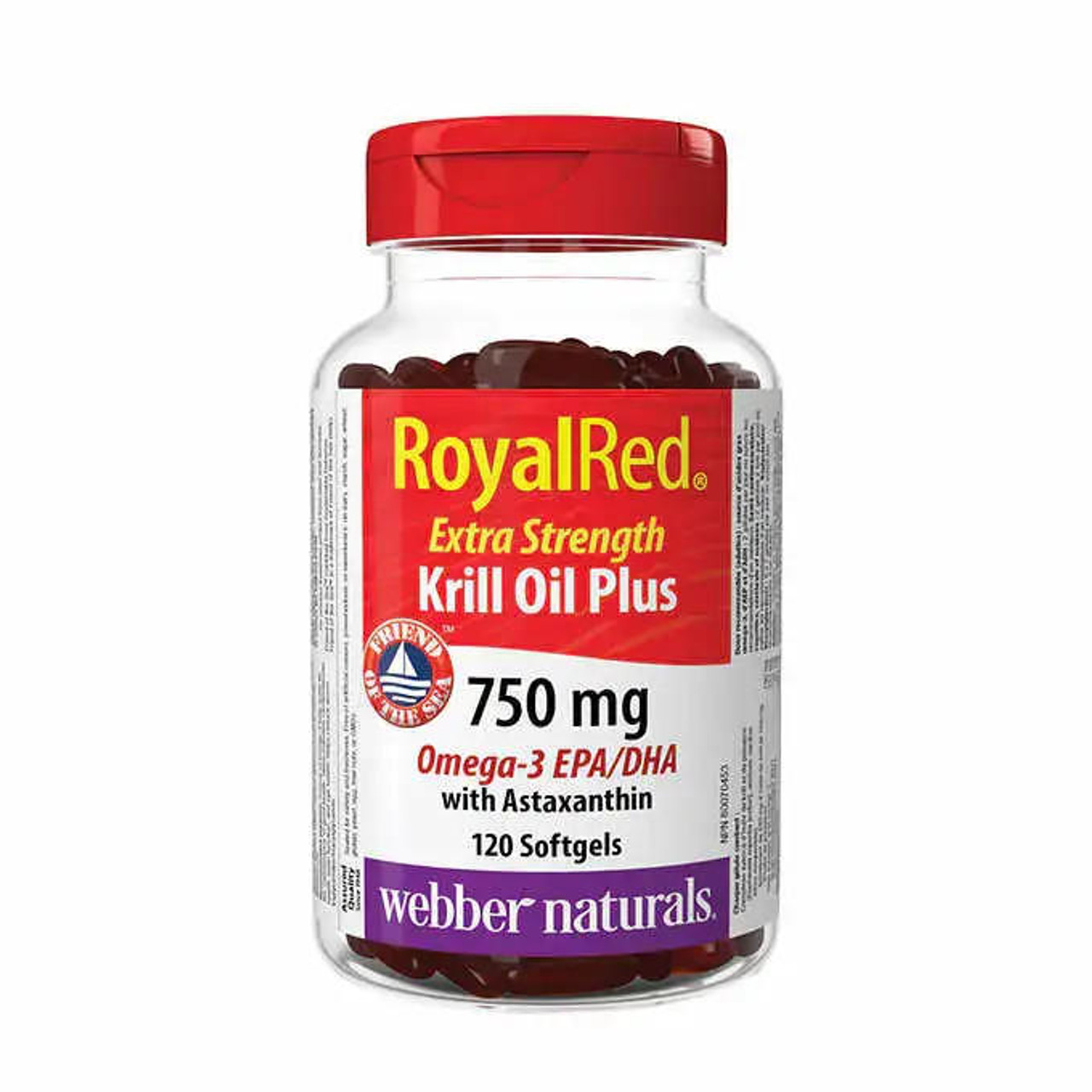 webber naturals Webber Naturals 750 mg Royal Red Krill Oil Plus with Astaxanthin, 120-count | Heart and Joint Health Support 