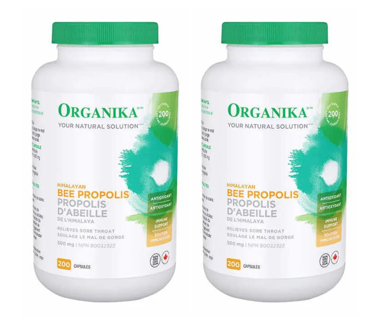 Organika Bee Propolis 500 mg, 2 x 200 Capsules | Immune and Respiratory Support-Chicken Pieces