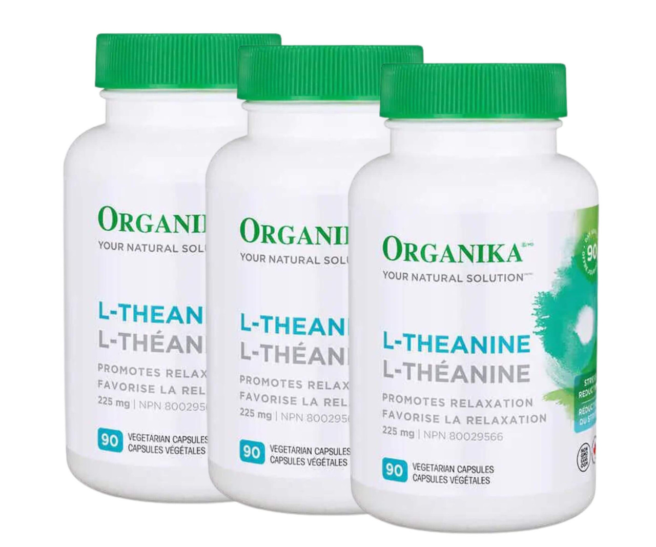 Organika L-Theanine 225 mg Vegetarian Capsules - 90-count, 3-Pack | Relaxation and Focus Support-Chicken Pieces