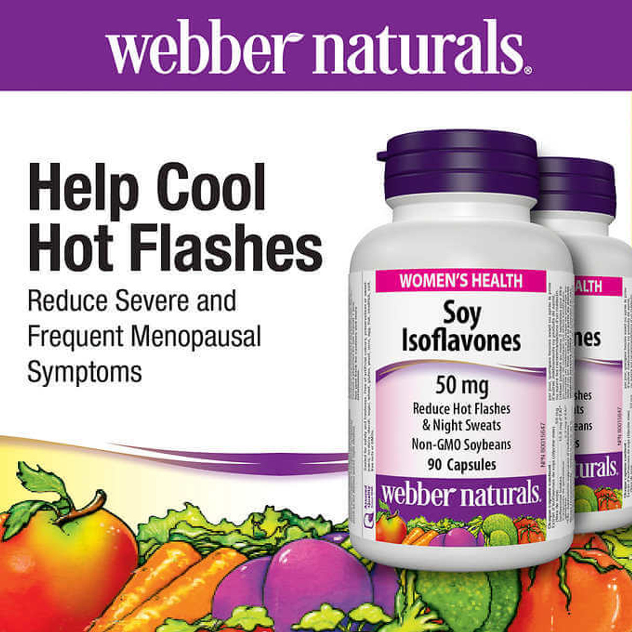 Webber Naturals Soy Isoflavone Complex - 2 x 90 Capsules | Hormonal Balance Support-Chicken Pieces