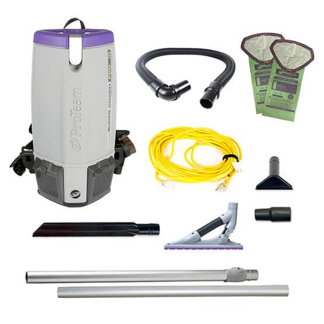 ProTeam ProVac FS6 6 Qt. Backpack Vacuum with 107421 Tool Kit - 120V