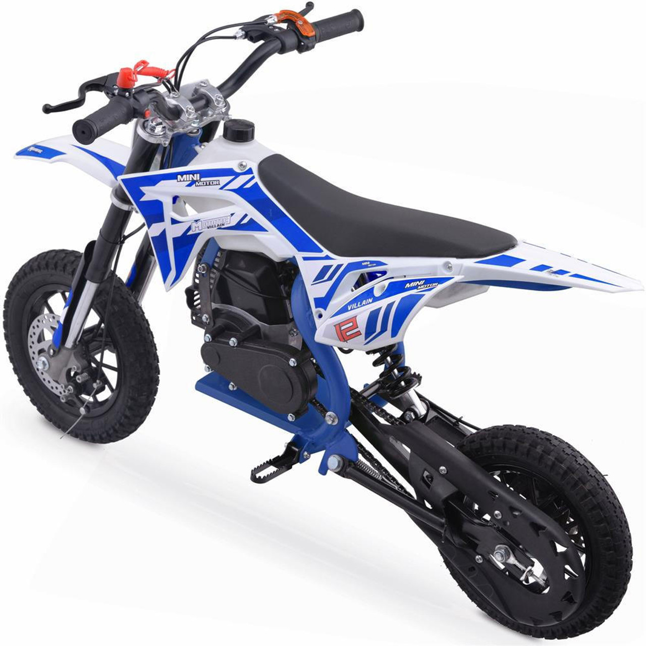 MotoTec Warrior 52cc 2-Stroke Kids Gas Dirt Bike Blue 