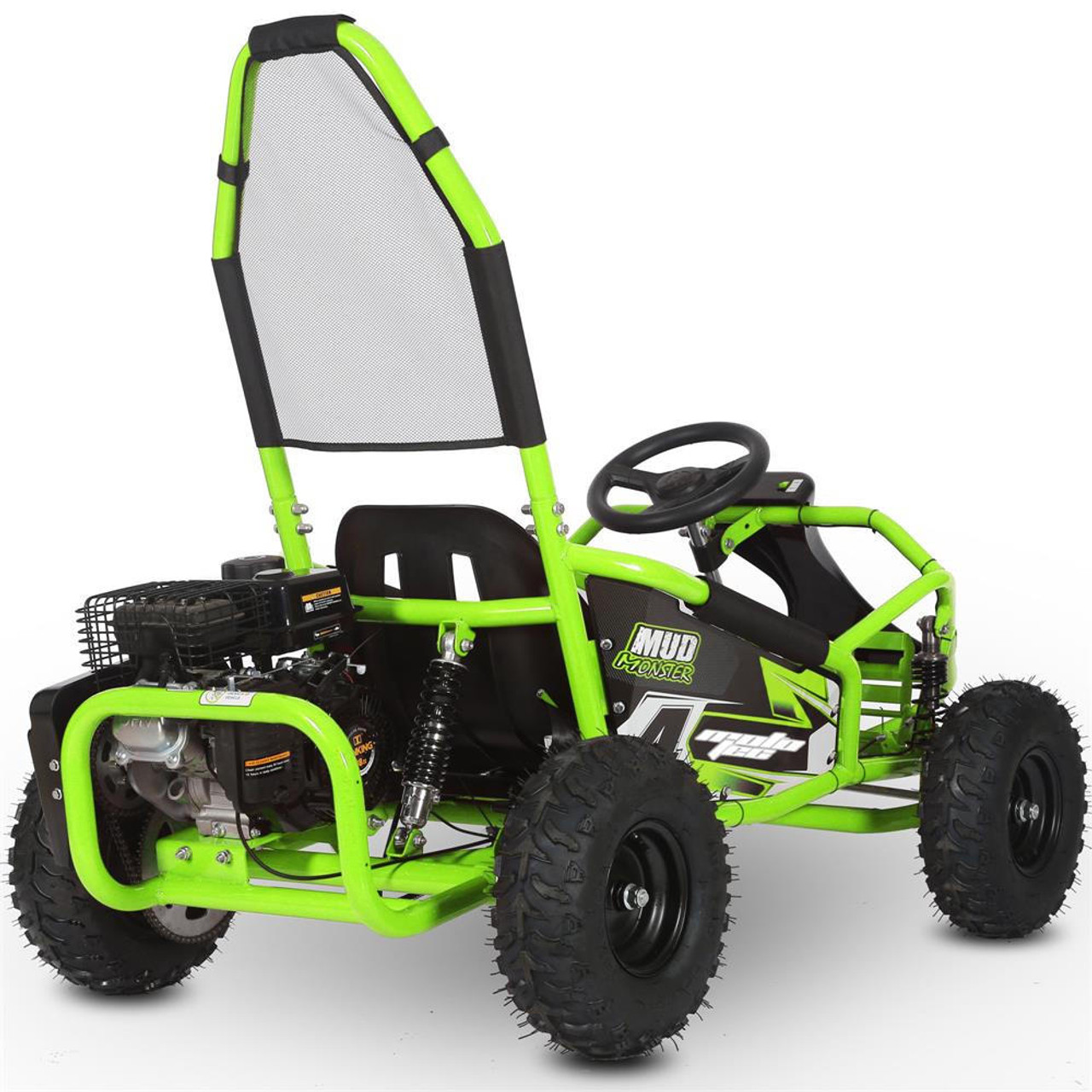  Mototec Mud Monster 98cc Go Kart Full Suspension Green 