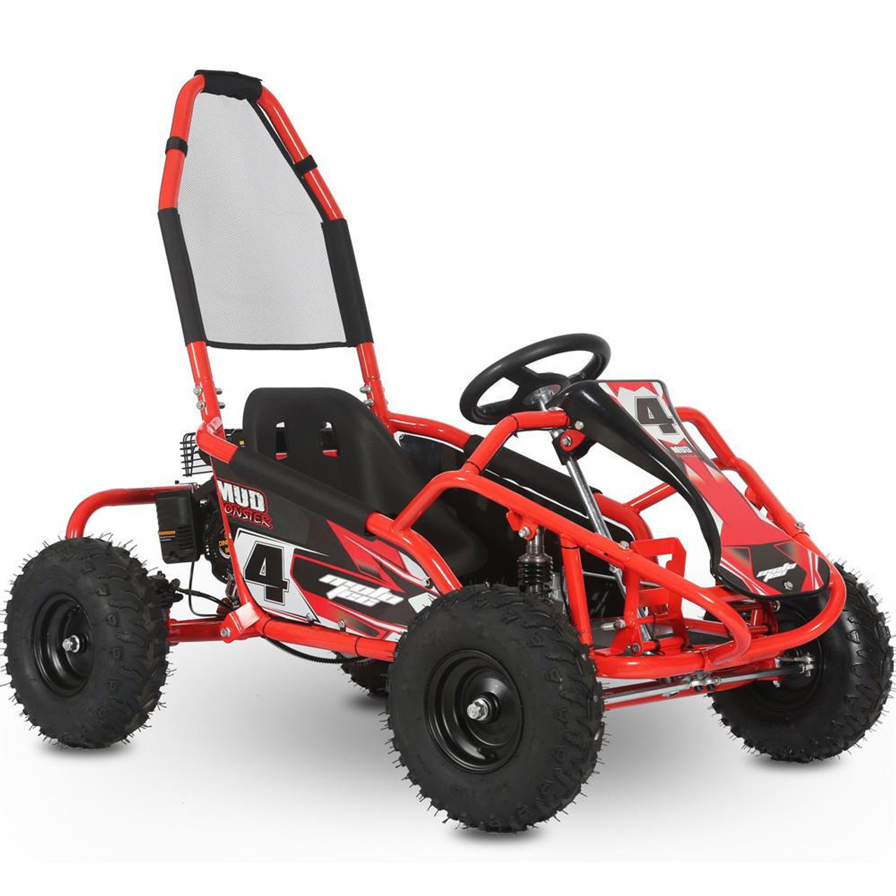  Mototec Mud Monster 98cc Go Kart Full Suspension Red 