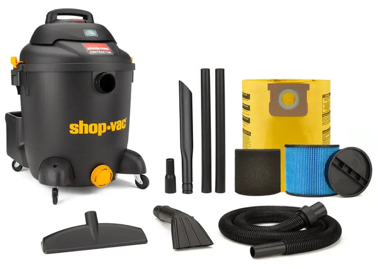 Shop-Vac 12 Gallon 5.5 Peak HP Polyethylene Wet/Dry Vacuum with Tool Kit - Powerful Cleaning with Versatile Tools
