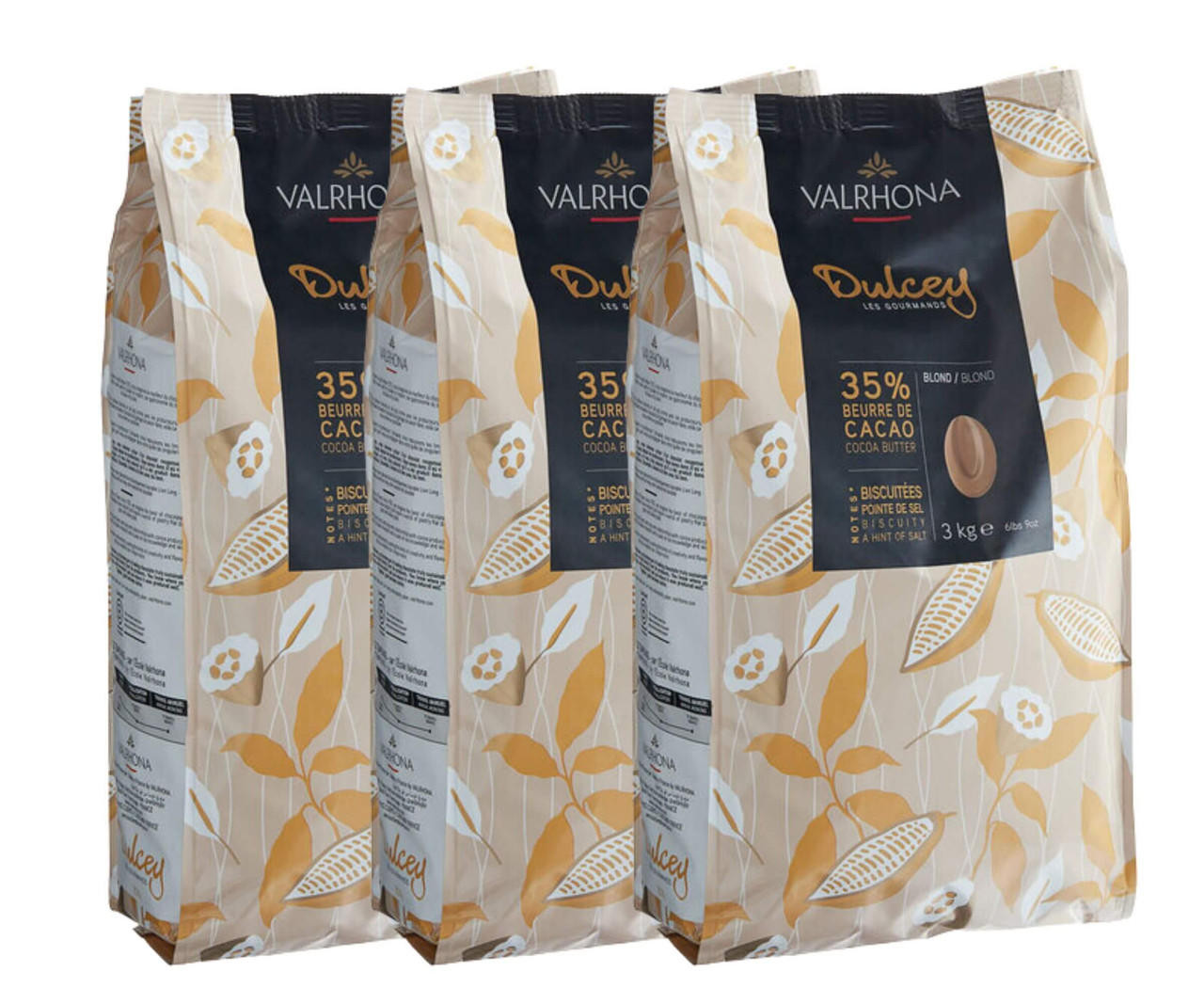 Valrhona Dulcey 35% Blond Chocolate Féve 6.6 lb. - 3/Case - Decadent Blond  Chocolate in Bulk