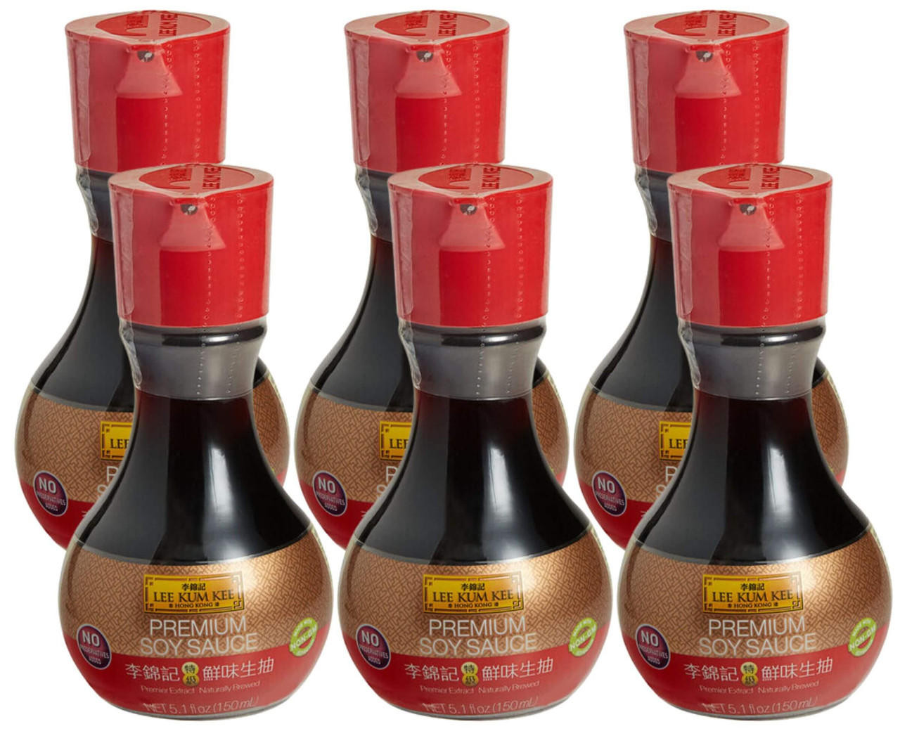 LEE KUM KEE Lee Kum Kee 5.1 oz. Premium Soy Sauce Bottles - 6/Case - Classic Umami Infusion 