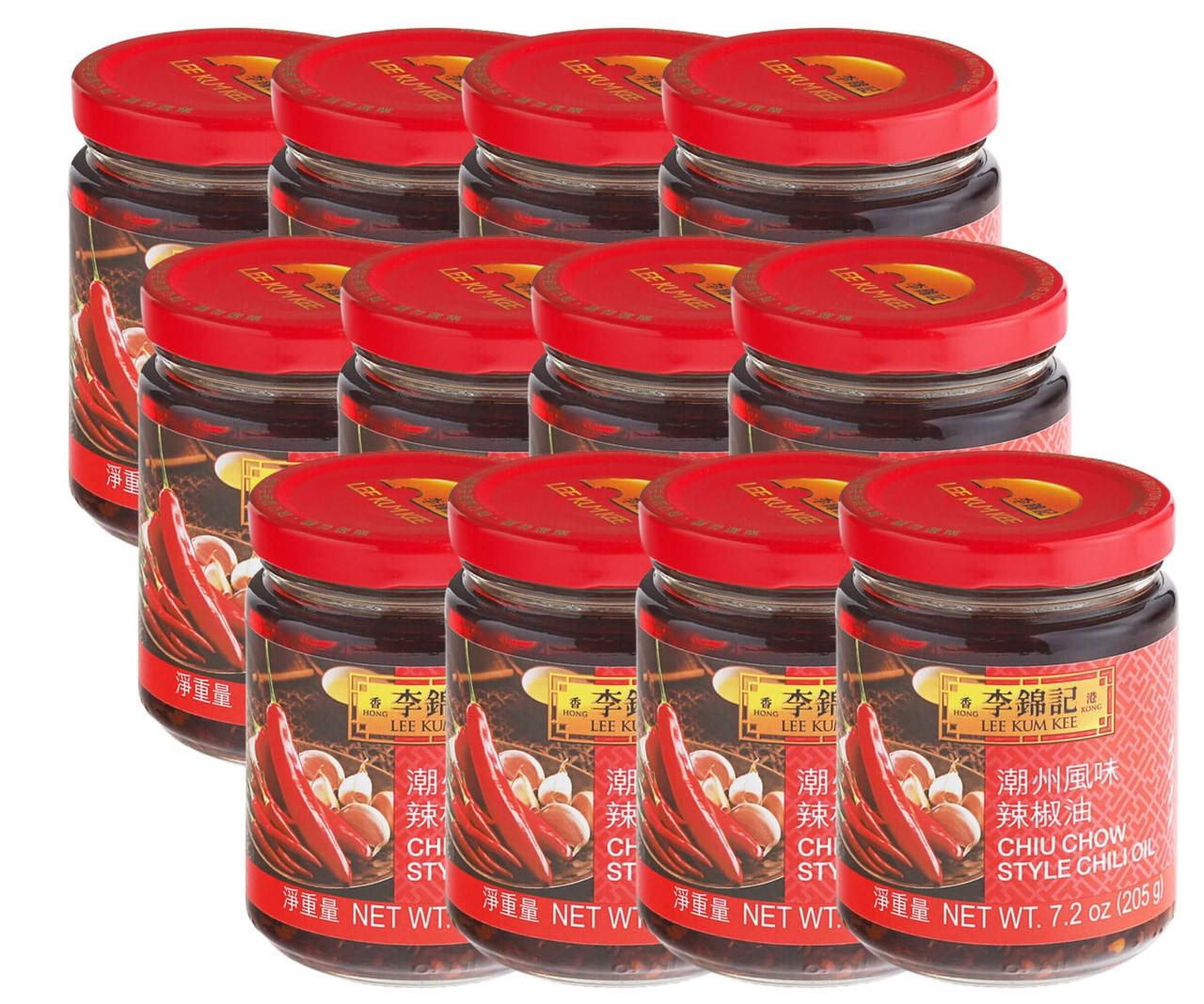 LEE KUM KEE Lee Kum Kee Chiu Chow Chili Oil 7.2 oz. - 12/Case - Spicy and Flavorful Condiment 