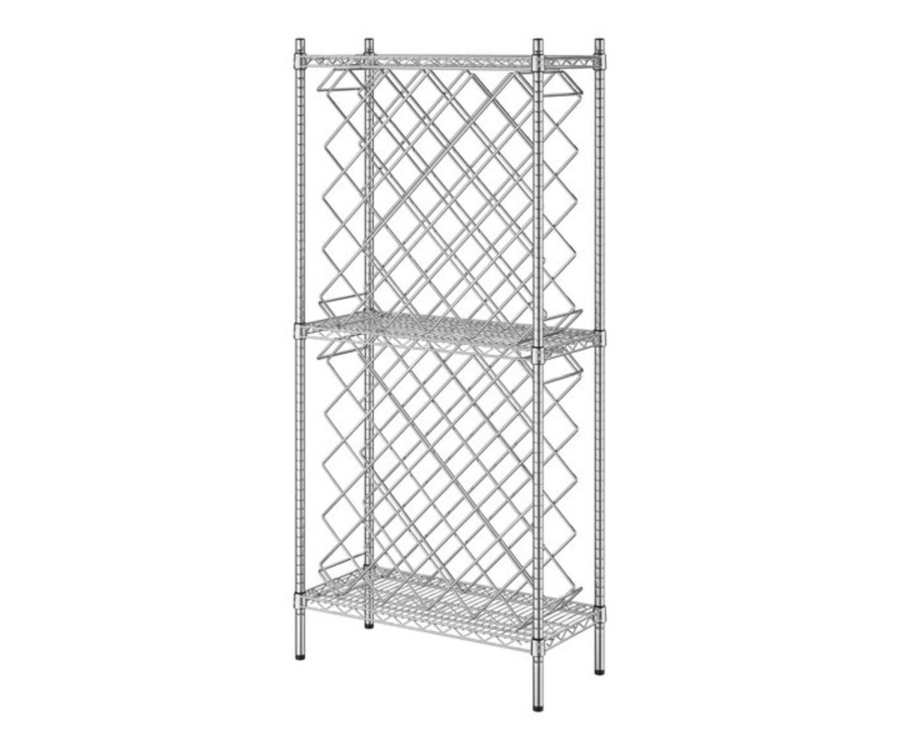 CP Wine Rack 84-Bottle Wire Kit - 14"x30", Chromate Finish, 64" Posts-Chicken Pieces