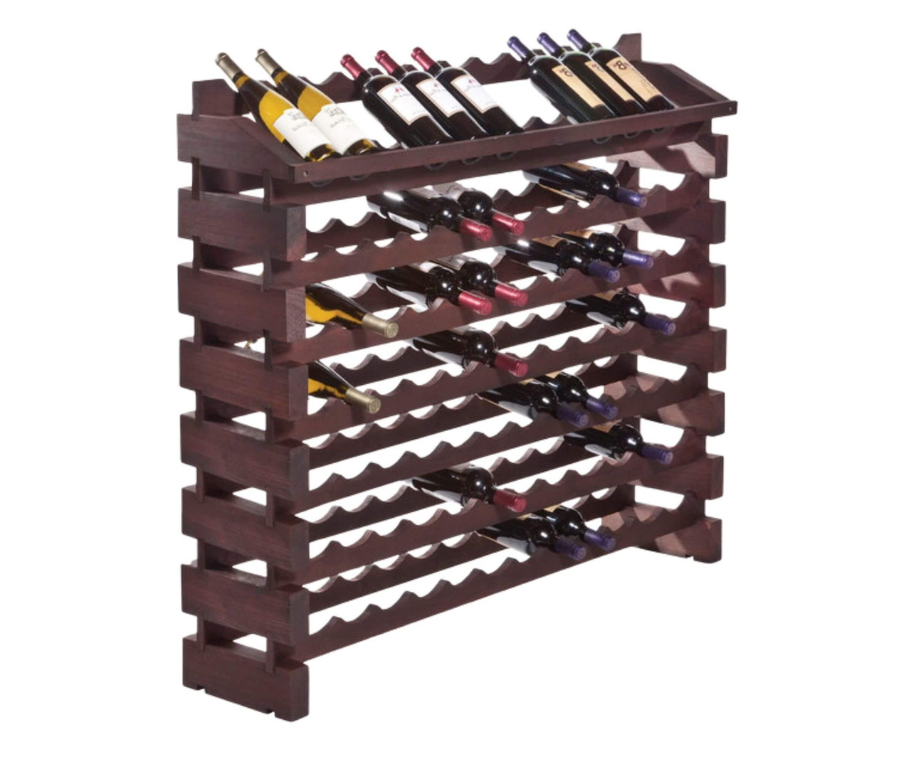 Franmara Modularack Pro End Display Unit: 96-Bottle Stained Wooden Modular Wine Rack-Chicken Pieces