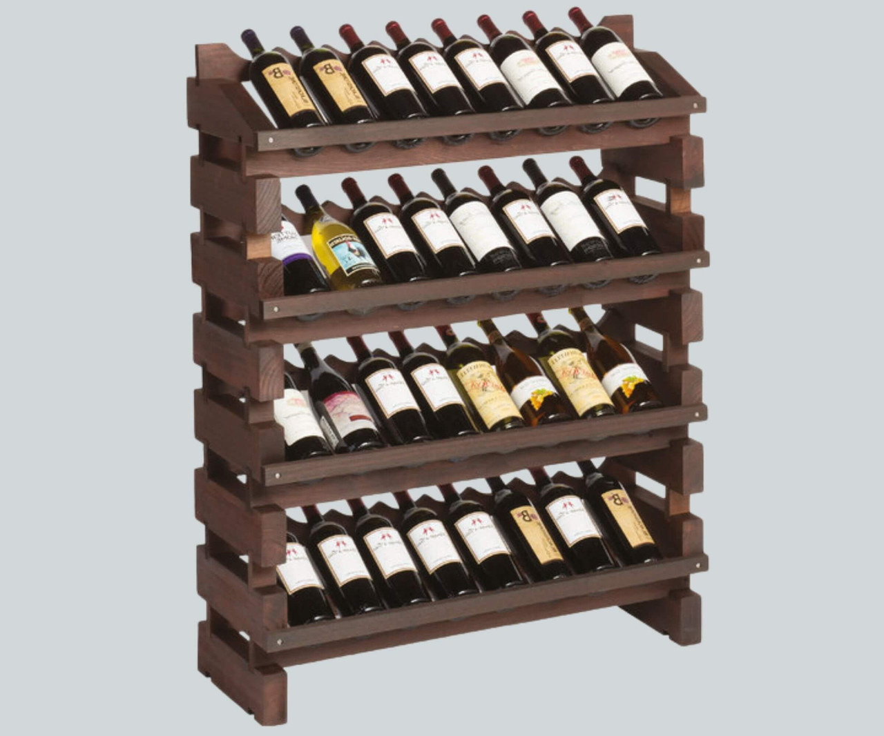 Franmara Modularack Pro Full Display Wooden 32 Bottle Wine Rack-Chicken Pieces