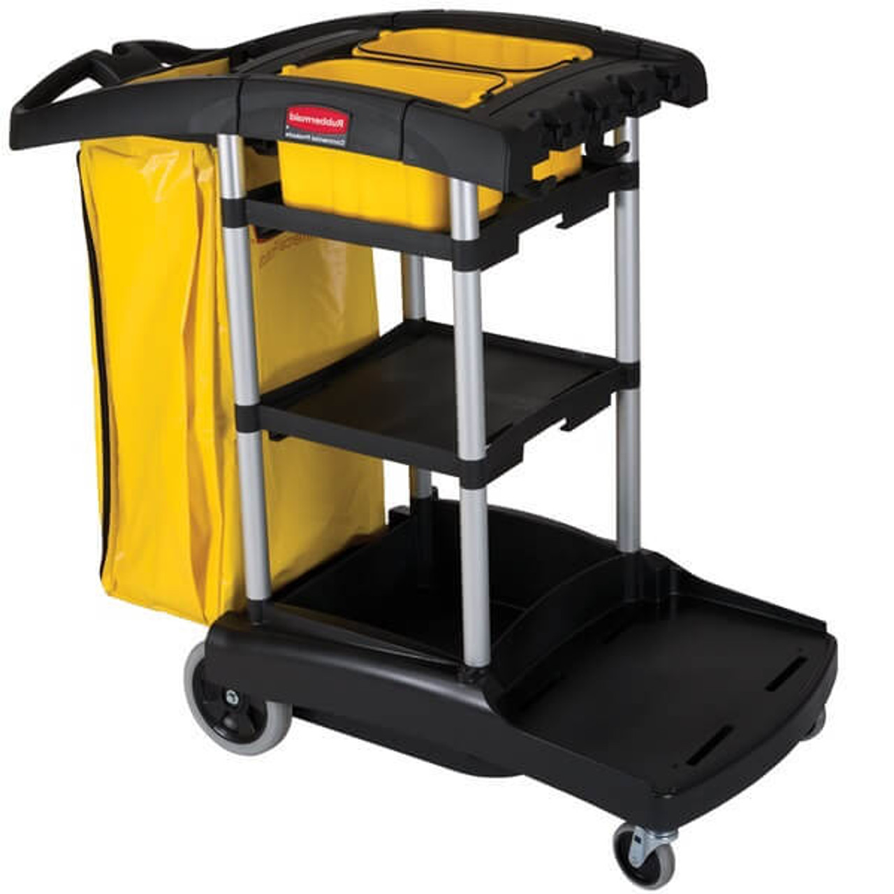 Rubbermaid High Capacity Janitor Cart - Streamlined Cleaning and Organization- Chicken Pieces