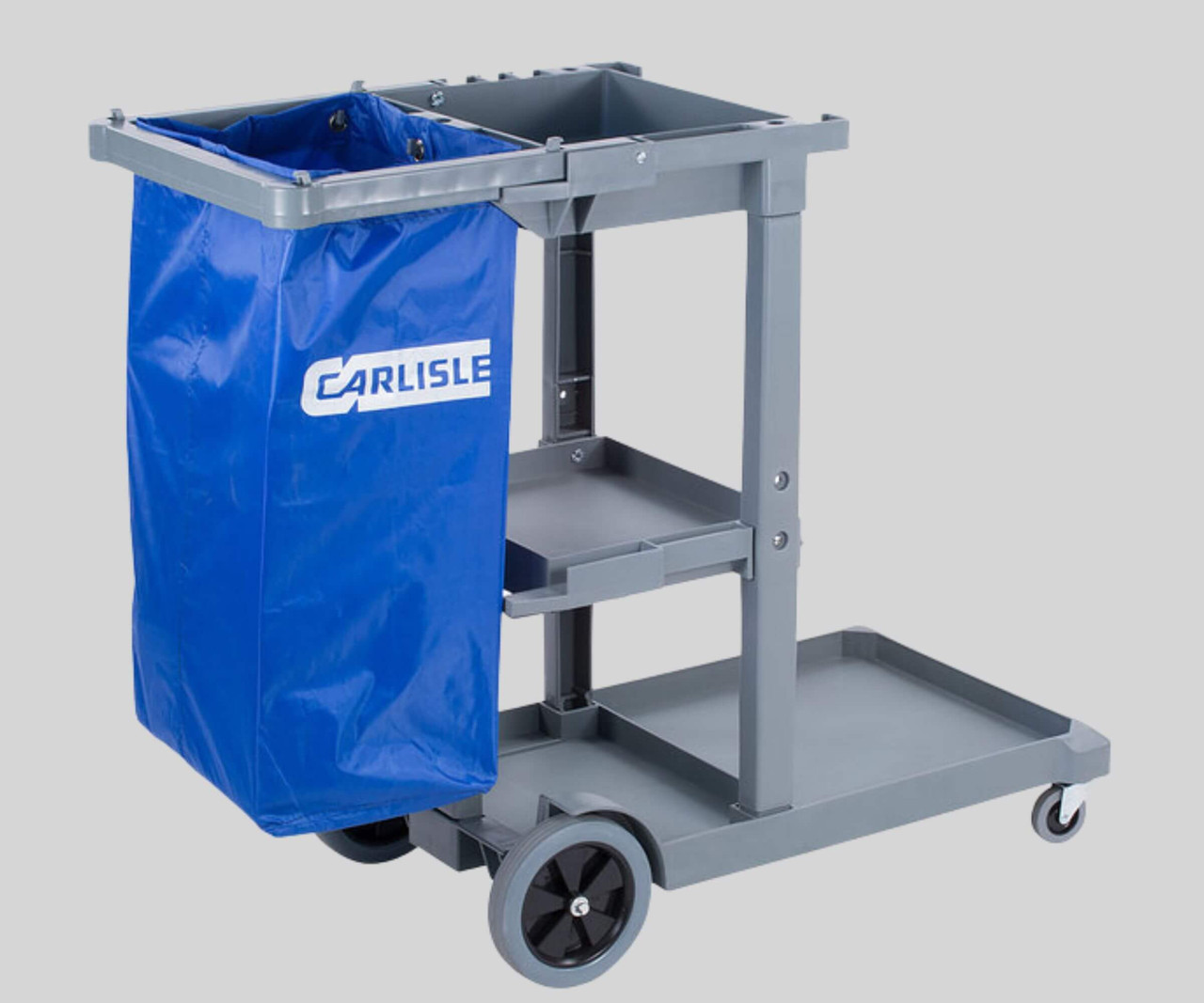 Carlisle Gray Janitor Cart - Efficient Cleaning and Organization-Chicken Pieces