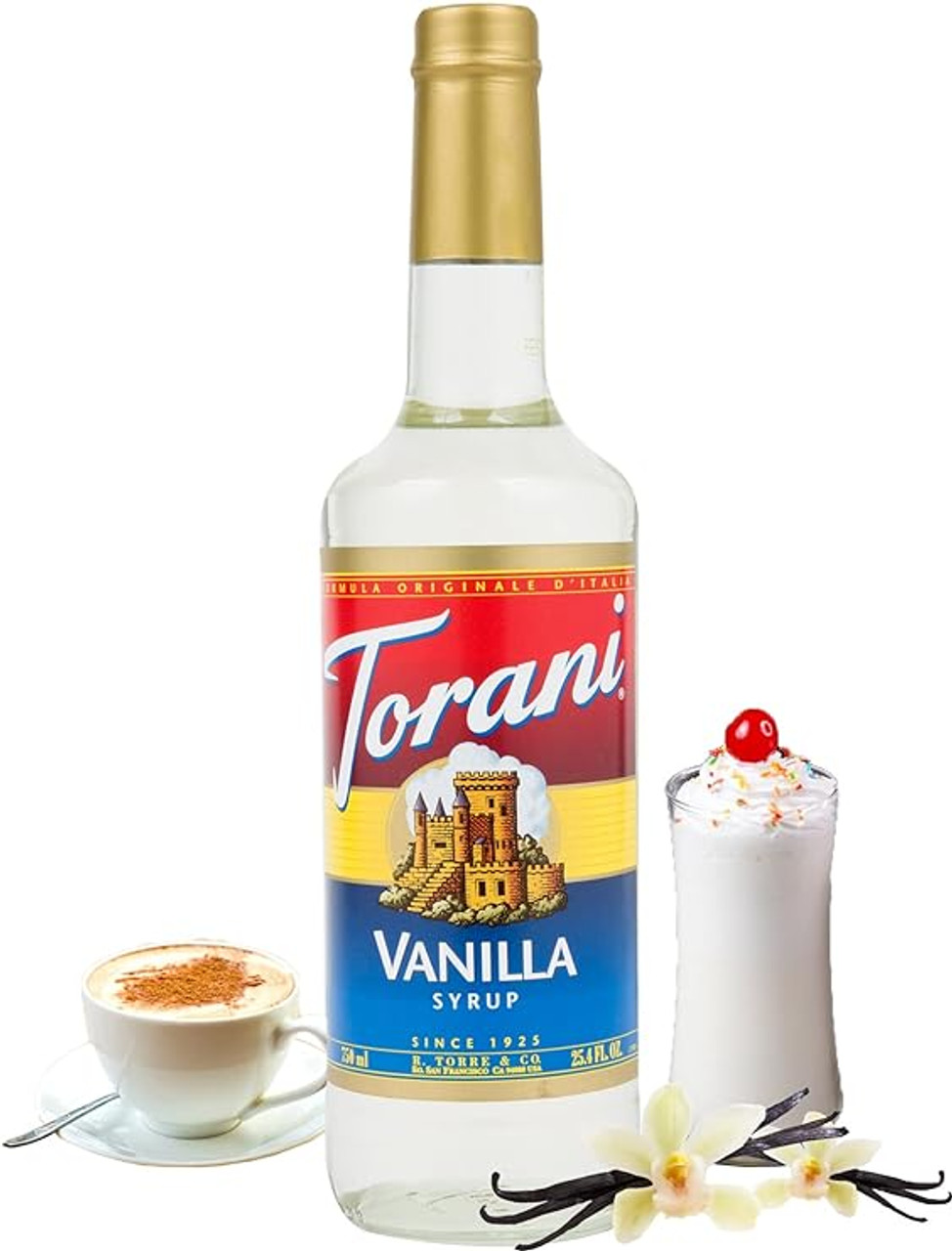 Torani Vanilla Flavoring Syrup Plastic 750 mL Bonus Squeeze Pump