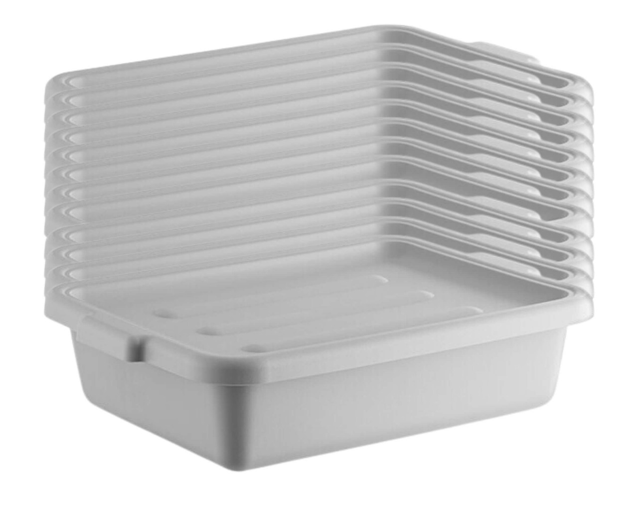 CP 20" x 15" x 5" Gray Polypropylene Bus Tub with Cover (12-Pack) - Efficient Bus and Storage Solution-Chicken Pieces